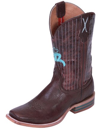 Twisted X Mens Chocolate Leather Square Toe Hooey Cowboy Boots