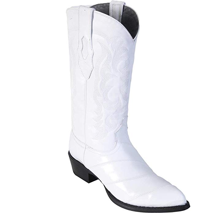 Genuine EEL SKIN WHITE J-TOE Los Altos Men's Western Cowboy Boot 990828