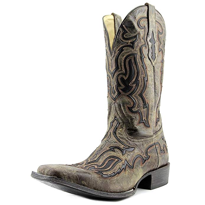 CORRAL Men's Inlay Square Toe Cowboy Boots
