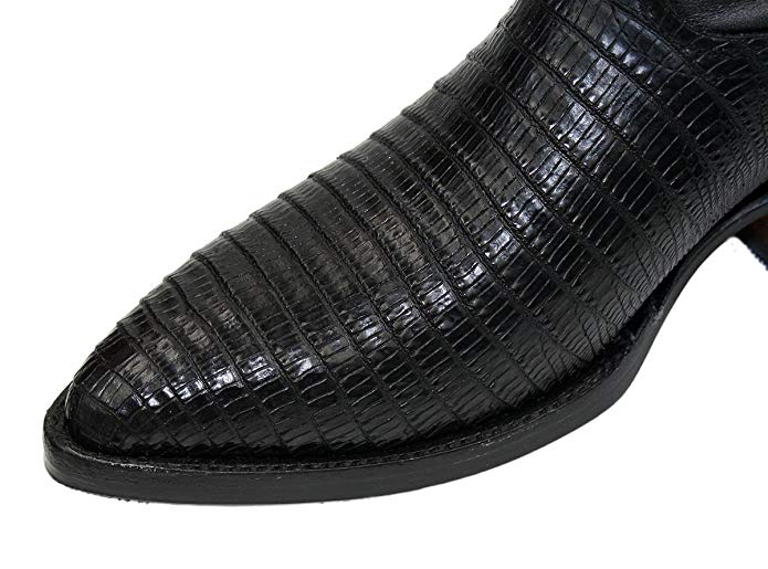 Men Genuine Cowhide Leather Lizard Print J Toe Cowboy Boots