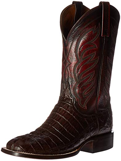 Lucchese Classics Men's Landon-Barrel Brown Hrnbk Caiman Tail Riding Boot