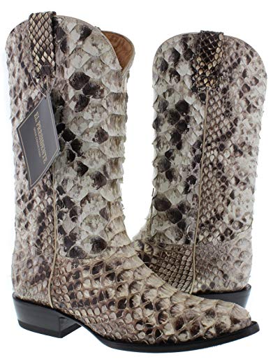 Cowboy Professional - Men's Natural Full Genuine Python Snake Skin Cowboy Boots