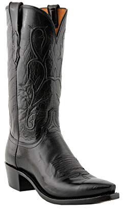 Lucchese 1652.54 Men's Western Black bufallo Leather