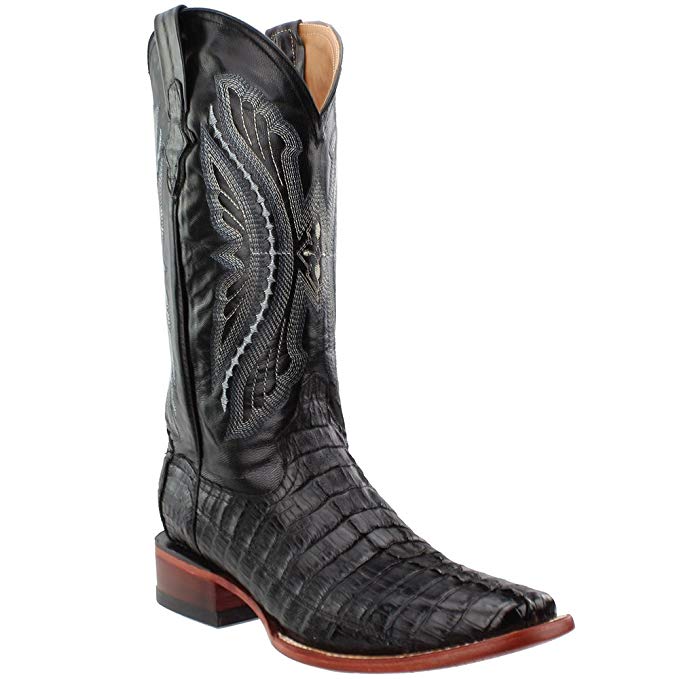 Ferrini Mens Caiman Croc Tail Sq Boots