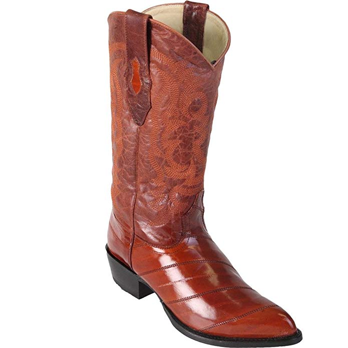 Genuine EEL SKIN COGNAC J-TOE Los Altos Men's Western Cowboy Boot 990803