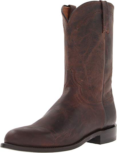 Lucchese Bootmaker Men's Shane-chocolate Madras Goat Roper Riding Boot