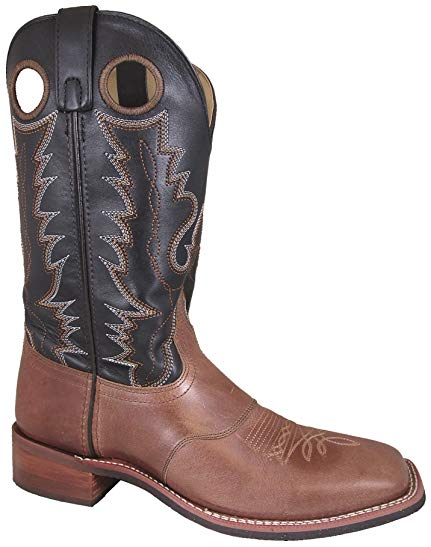 Smoky Mountain Mens Tan/Black Ryan Square Toe Western Cowboy Boot