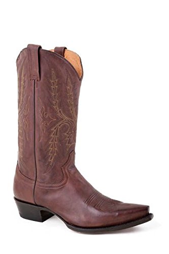 Stetson Cowboy Boot Men's Leather Burnished Ficcini Cafe Snip Toe