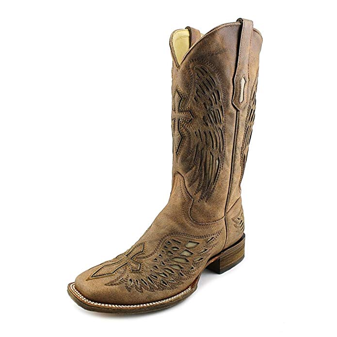 CORRAL Men's Wind and Cross Square Toe Cowboy Boots