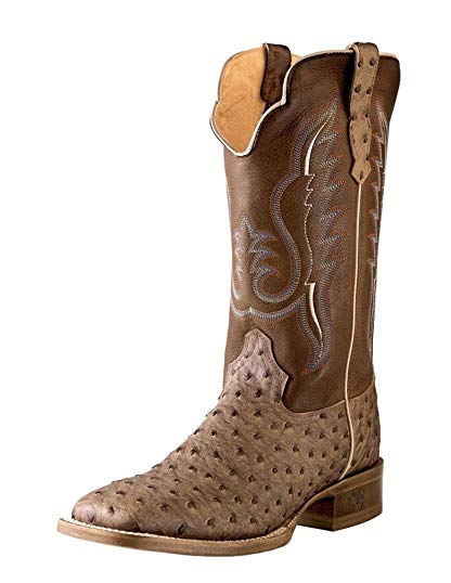 Outlaw Western Boots Mens Square Ostrich Print Antique Saddle 60112