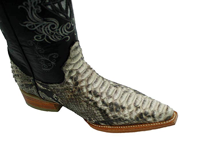 Men's Snip Toe Genuine Python Skin Leather Cowboy Western Boots