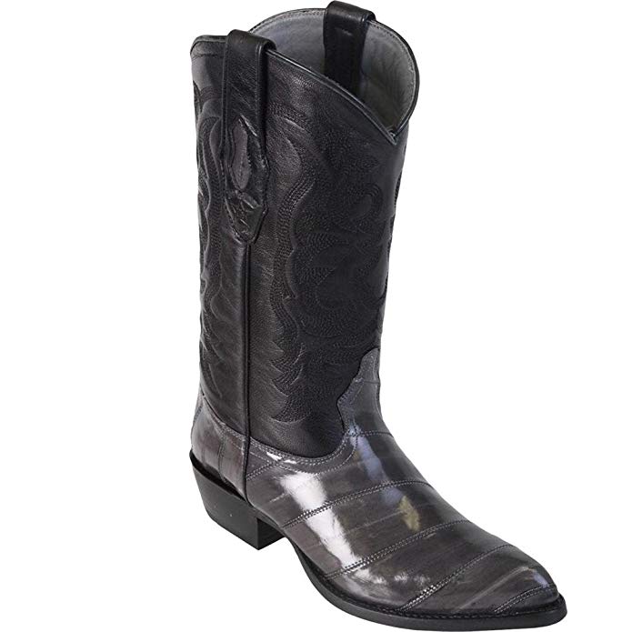 Genuine EEL SKIN GREY J-TOE Los Altos Men's Western Cowboy Boot 990809