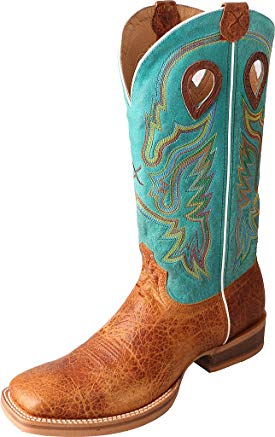 Twisted X Men's Turquoise Ruff Stock Cowboy Boot Square Toe - Mrs0046