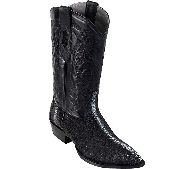 Original Black Full Pearl StingRay LeatherJ-Toe Boot