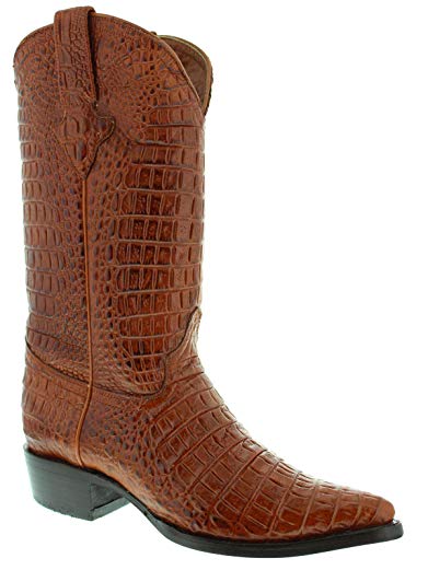 El Presidente - Men's Full Crocodile Design Leather Cowboy Boots J Toe