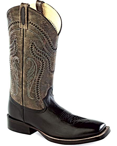 Old West Men's Charcoal Crackle Western Boot Square Toe - Bsm1851