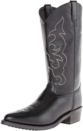 Old West Men's Leather Cowboy Work Boots - Black12 D(M) US