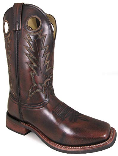 Smoky Mountain Men's Landry Pull On Stitched Design Square Toe Chocolate Brush Off Boots