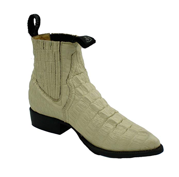 Dona Michi Men Genuine Cow Leather Crocodile Print Short Ankle Western j Toe Boots