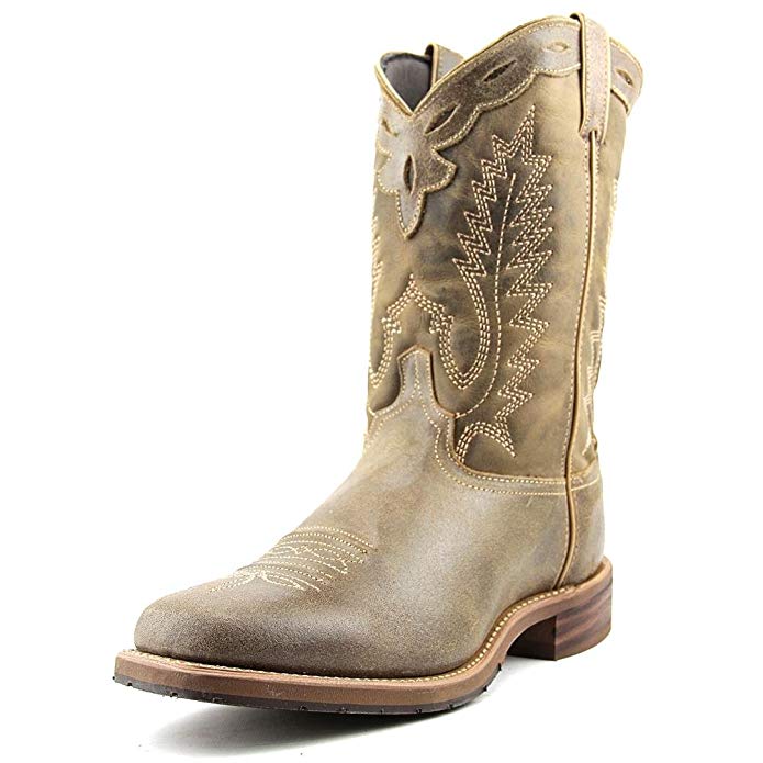 Abilene Men's Distressed Brown Square Toe Roper Western Cowboy Boot
