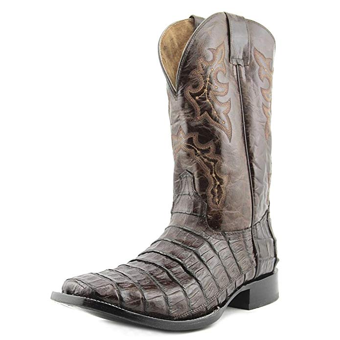 CORRAL Men's Econo Line Caiman Belly Tail Square Toe Cowboy Boots