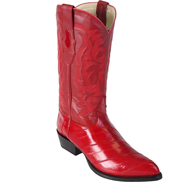 Genuine EEL SKIN RED J-TOE Los Altos Men's Western Cowboy Boot 990812