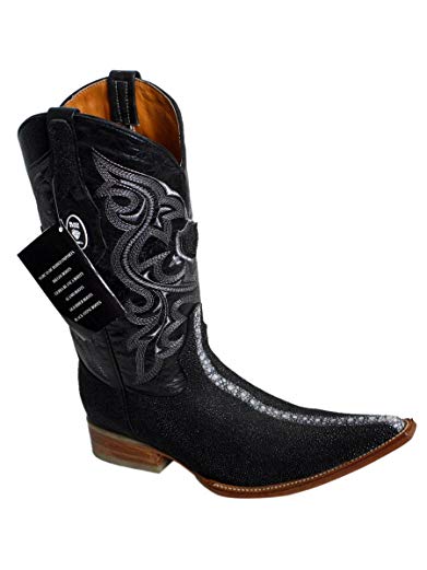 Western Men Genuine Leather Handmade Stingray Print Boots