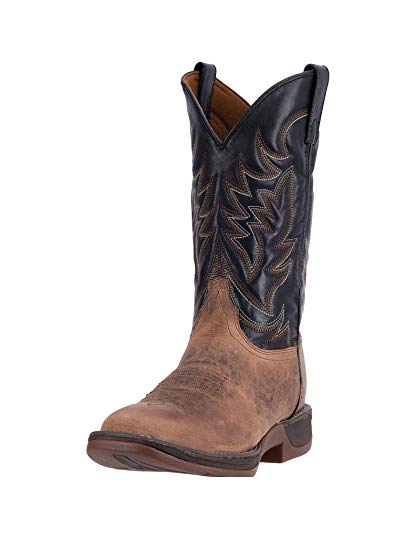 Laredo Mens Turquoise Barnes Leather Cowboy Boots Chocolate