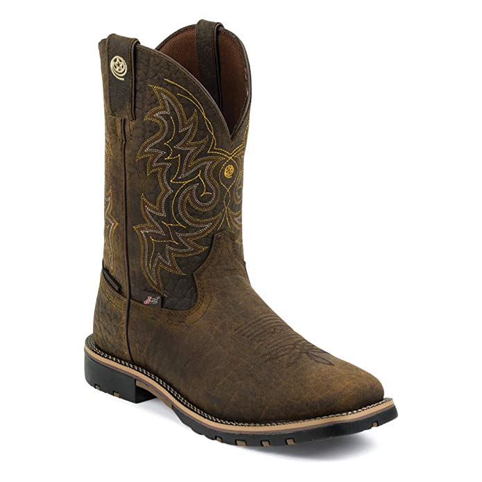 Justin Boots Men's George Strait GS9050 11-Inch WP Weathered Bark 14 EE