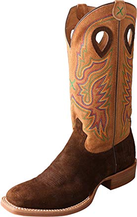 Twisted X Men's Ruff Stock Cowboy Boot Wide Square Toe - Mrs0045wrong