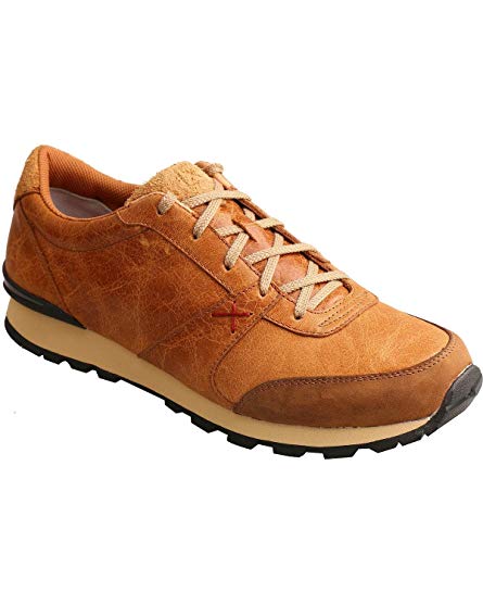 Twisted X Western Shoes Mens Red Buckle Athleisure Lace up Tan MWA0002