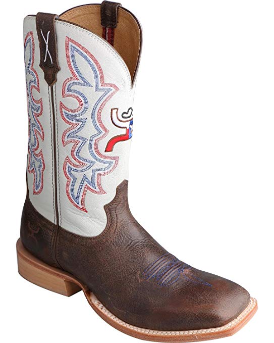 Twisted X Mens Hooey Sq Toe BRN/Wht Boots