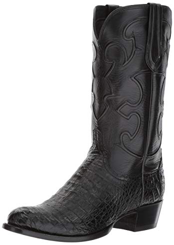 Lucchese Classics Men's Charles-blk Belly Croc/blk Derby Calf Riding Boot