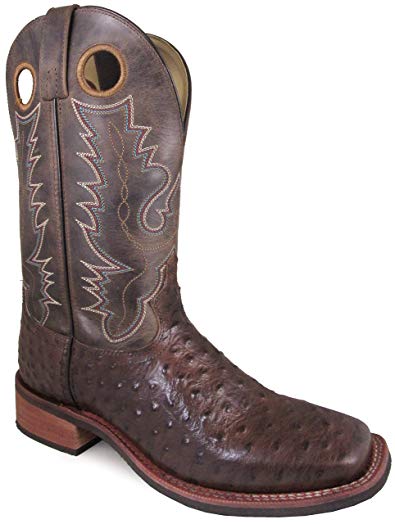 Smoky Mountain Men's Danville Pull On Stitched Textured Square Toe Tobacco/Brown Crackle Boots